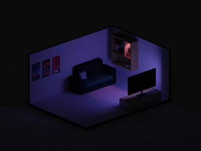 3D Living room 3d blender