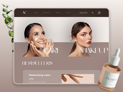 Online cosmetics shop concept beauty beauty shopping branding cosmetics design makeup shopping skin skincare typography ui ux