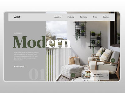 Modern interior website architecture branding design furniture interior interior design modern modern design ui uiux
