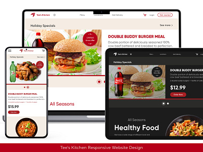 Tee's Kitchen Responsive Website Design adobe illustrator adobe photoshop adobe xd figma photoshop product design responsive website restaurant ui uiux user experience user interface ux