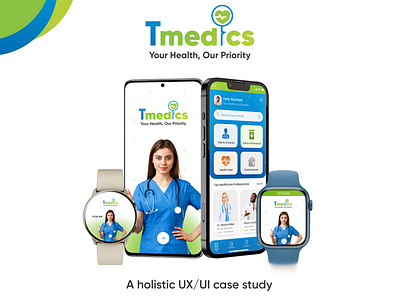 Tmedics UI/UX Case Study adobe illustrator adobe xd design figma healthcare medical mobile app mobile app design photoshop product design ui user experience user interface ux