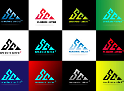 Logo for Sneakers Central 3d branding graphic design logo ui