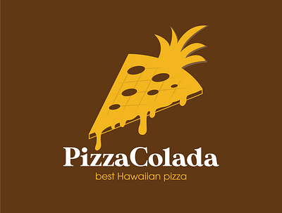 LOGO DESIGN CONCEPT FOR PIZZA COLADA 3d animation branding design graphic design illustration logo motion graphics product design ui vector