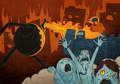 Tinman Apocalypse animation apocalypse art brett jubinville character design fire illustration people screaming tinman creative studios