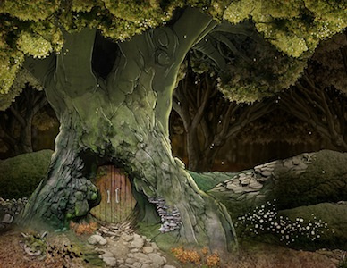 Location Design for "Pig Tale", a Stopmotion Feature brett creative design fantasy forest historical jubinville location pig tale studios tinman tree