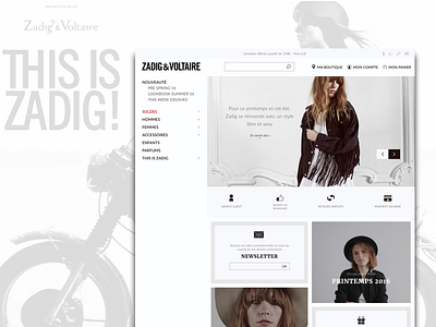 Redesign Zadig&Voltaire - E-commerce clean ecommerce fashion homepage redesign website zv