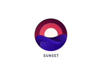 Sunset colors gradient illustration sketch sun sunset wave