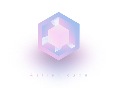 Astral cube astral cube design geometric gradient icon sketch spirit ui
