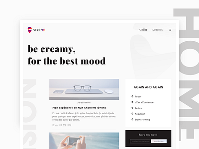 Blog Creamio - Home Page blog branding landing personal smooth ui ux web