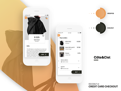 Daily Ui 002 - Checkout app black branding coteetciel daily ecommerce ios ui ux white