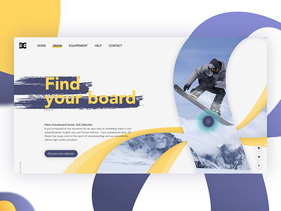 Website - Choice your snow on DC brush brushes colors dc height snow snowboarder ui ux website