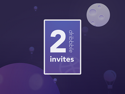 2 invites dribbble - Mood moon 2x dribbble giveaway gradient illustration invites moon purple