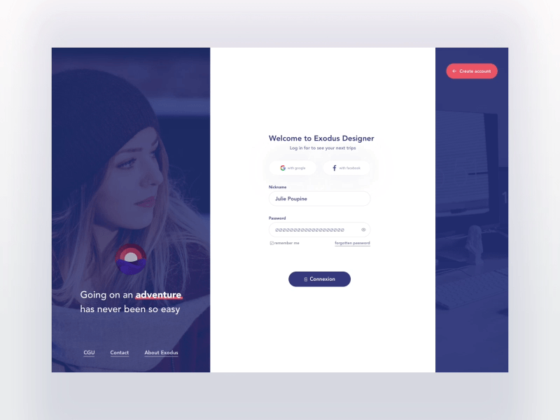 Log in - Travel Designer for Exodus ae animation colors connexion gif log login nekideva sign in slide