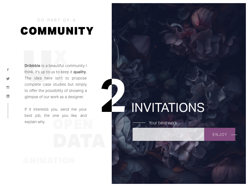 Invitation Dribbble ui ux communauty dribbble invitation