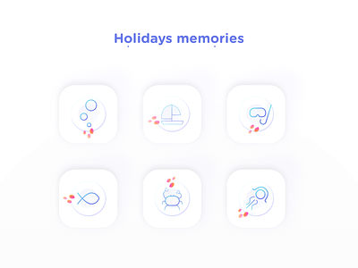 Holidays memories colors gradient icon icon artwork linear nekideva sea summer ui