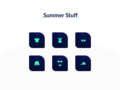 Icon - Summer Stuff colors gradient icon illustration interface nekideva summer ui vector