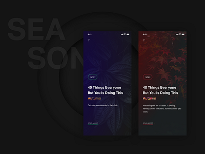 Blogging - Autumn Season app concept blog gradient nekideva smooth ui