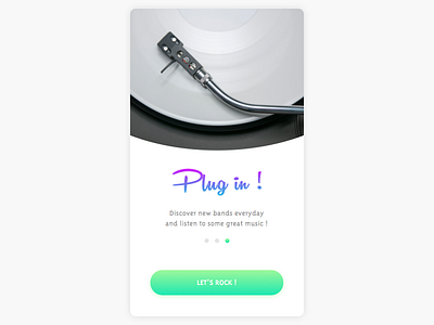 Music app onboarding screen // .sketch file