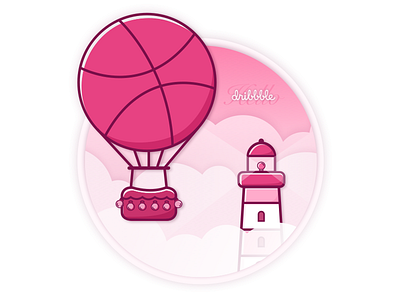 Hello Dribbble! airballon debut dribbble first freedom idea inspiration invite lighthouse safety shot