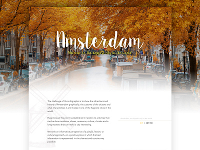 Infographic: Amsterdam, the happiest city. amsterdam graphic design happy infographic location place ui yorokobu