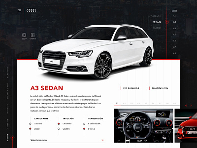 Daily UX - Audi Landing page audi car gallery interface design landing menu product ui