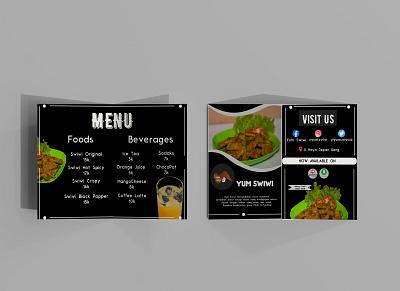 Food Brochure/Menu Yum Swiwi adobe illustrator brand branding brochure concept design food graphic design illustration menu