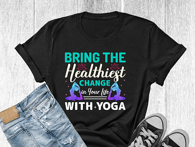 Yoga T-Shirt Design design graphic design illustration logo merch by amazon print on demand teespring typography tshirt vintage shirt vintage svg