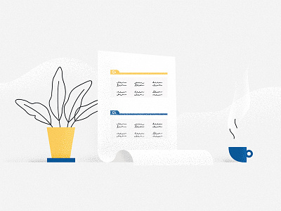 Sales template illustration cup design environment flat flowerpot minimalism plant sales tamplate texture work workplace