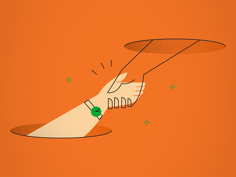Helping hand shake vector people line flat design hands help illustration