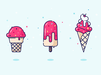 Ice cream branding design flat food ice ice cream icon illustration librebird design minimalism pricing sweet table ui vector