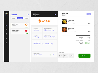 Restaurant Order management system- In progress Orders backeend backendmanagementsystem crm management orderui restaurant ui ux webdesign