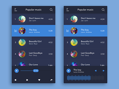 Daily UI 003 # Music page app disc icon music ranking sketch ui