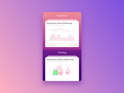 Daily UI 006 # Approved page activity approved data icon illustration indoor money outdoor party pending sketch
