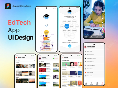 EDTECH APP UI DESIGN app app ui branding byjus design edtech graphic design illustration ui ux vector whitehat youtube
