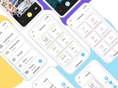 Healthy Me app design diagnosis figma figmadesign flat health immunizations medical medications records ui ux