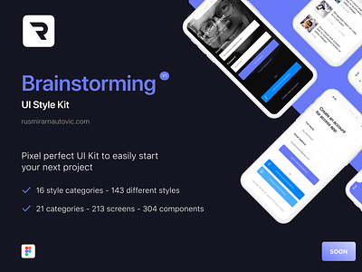 Brainstorming - UI Style Kit analytics app design figma figmadesign finance flat socialmedia ui uikit ux