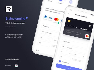 Brainstorming UI Style Kit - Payment category