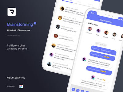 Brainstorming UI Style Kit - Chat category accounts app chat design figma figmadesign flat friends socialmedia ui ux