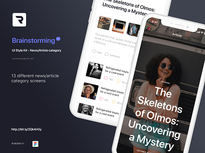 Brainstorming UI Style Kit - Article category app article design figma figmadesign flat news ui ux