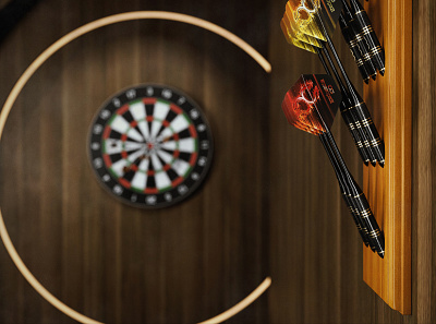 Darts 3d darts interior render visualization