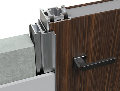 Concealed door frame 3d brand visualization concealed door frames door flush door product design product render render