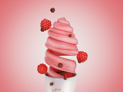 raspberries ice cream