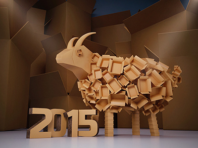 symbol of 2015 2015 animal box craft goat new year sheep