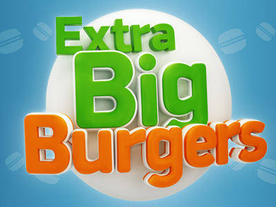 Extra Big Burgers 3d 3d text burger icon