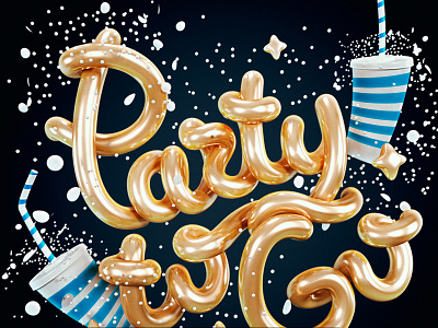 party to go 3d 3d letters 3ds max corona gold lettering render