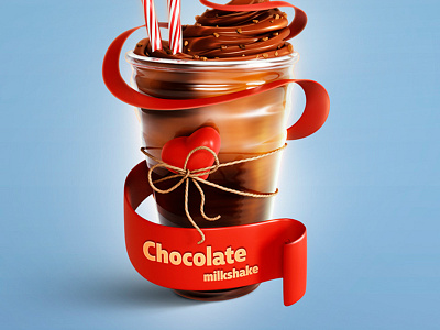chocolate milkshake ads cacao cafe chocolate coffee dessert illustration milkshake msdonalds red ribbon sweet tasty