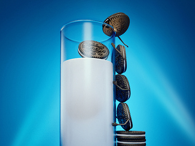 Oreo Glass 3d ads cookies glass oreo render sweets