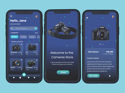 Camera Shop graphic design ui