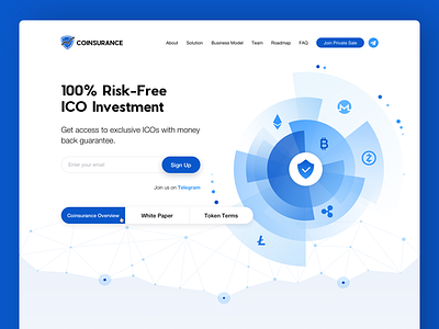 COINSURANCE - Risk Hedging platform for ICOs branding crypto ico logo sketchapp uiuxdesign webdesign