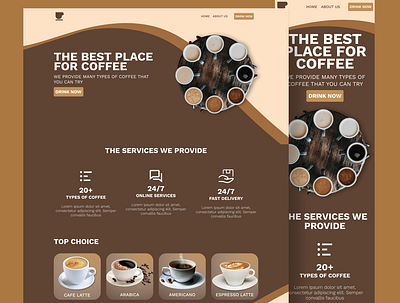 A Landing Page weCoffee adobe illustrator figma front end illustration la landing page ui ux website design